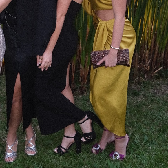 Fuchsia Embellished Bow Heels - Picture 6 of 7